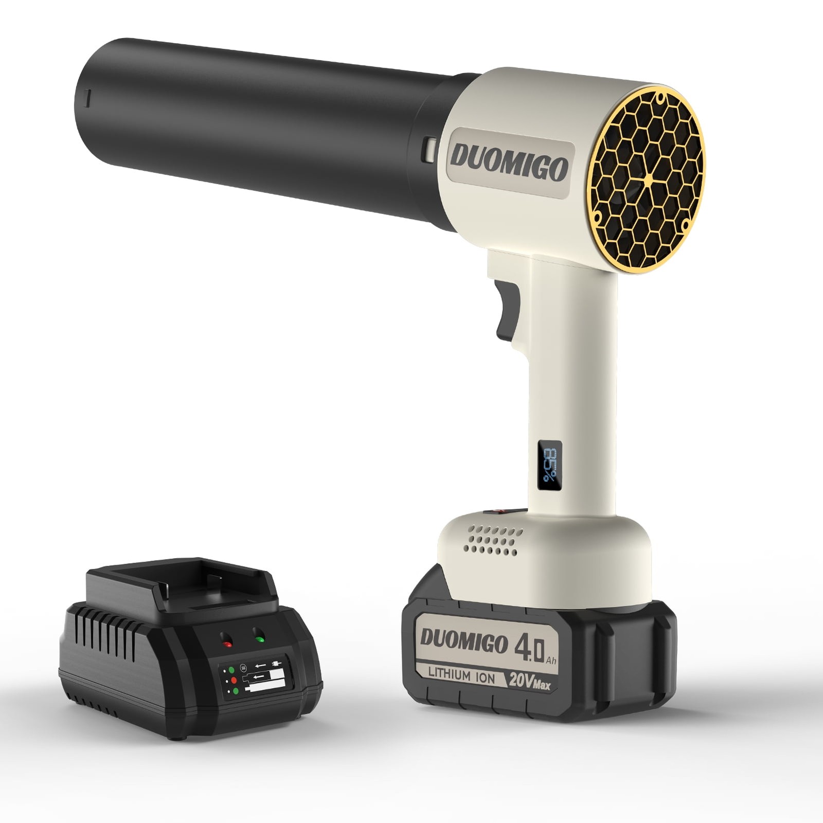 Duomigo Cordless Turbo Dryer Blower, 20V, 120000RPM Brushless Motor, 1600g