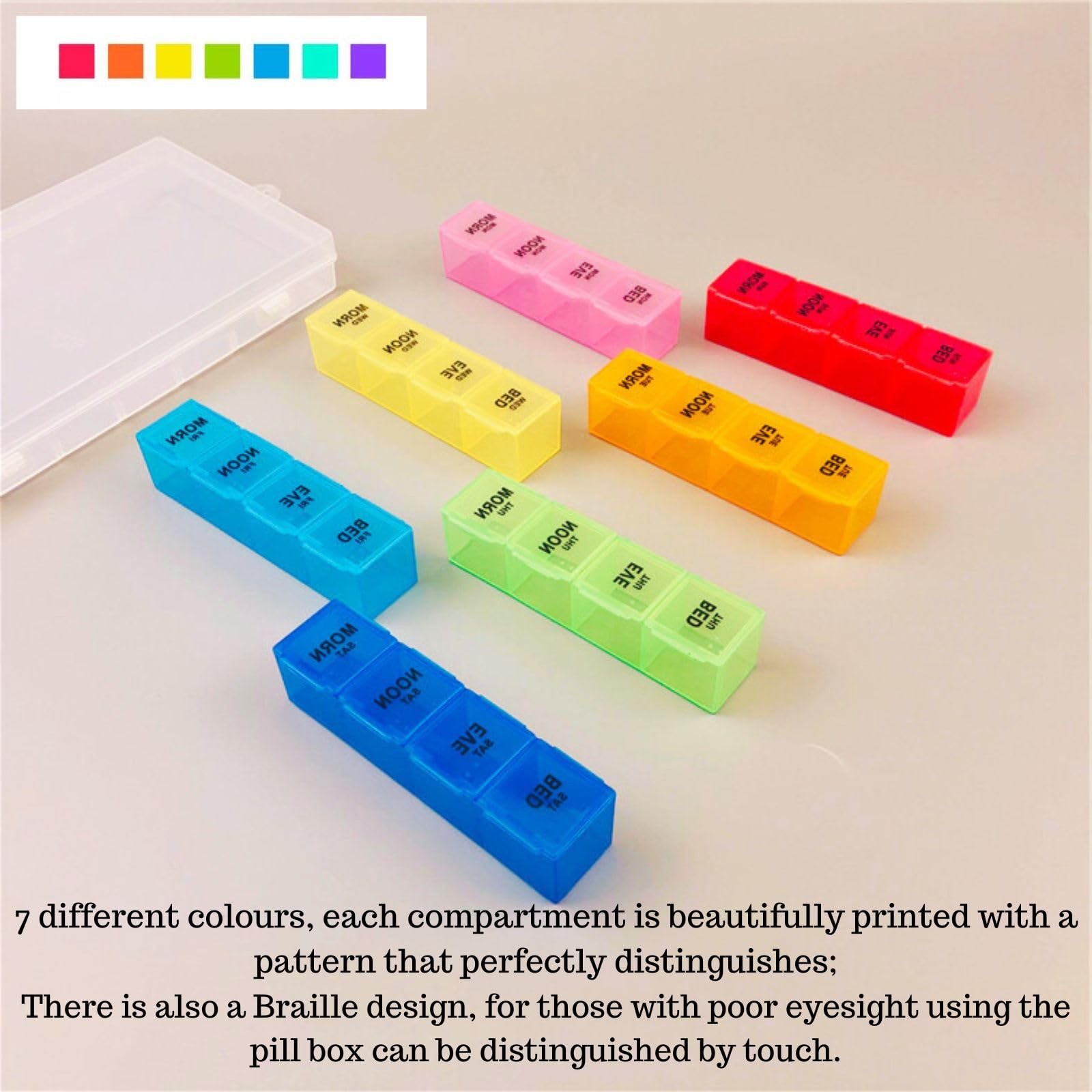 Pill Organizer 4 4 Times a Day, 4 a Day