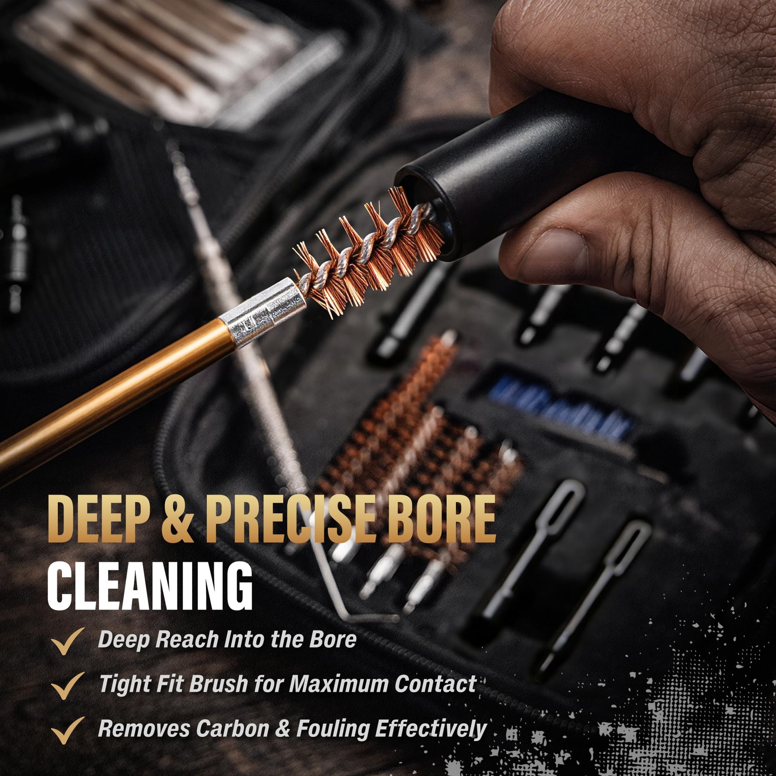 Gun Cleaning Kit Fits .22 .357/9mm .38 .40 .45 Cal Handguns & Pistols Compact...