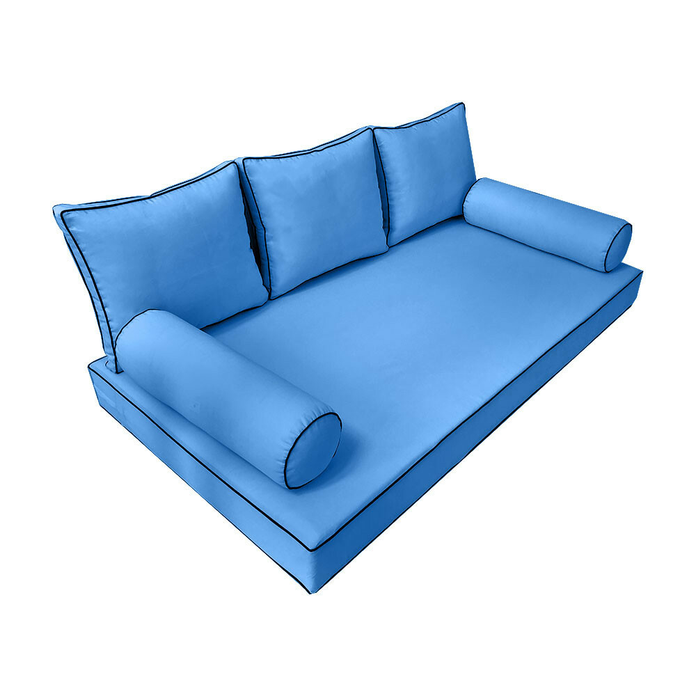 |SLIPCOVER ONLY|S3 Daybed Mattress Bolster Back Cover Contrast Trim TwinXL AD102