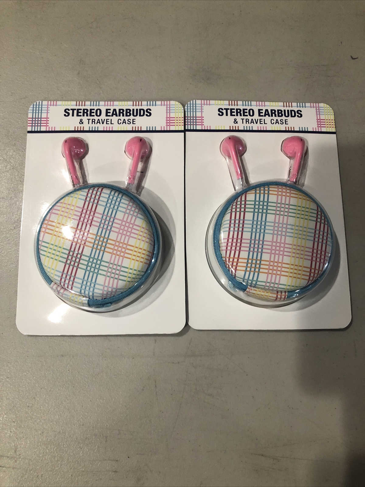 NEW STEREO EARBUDS TRAVEL CASE LOT OF 2