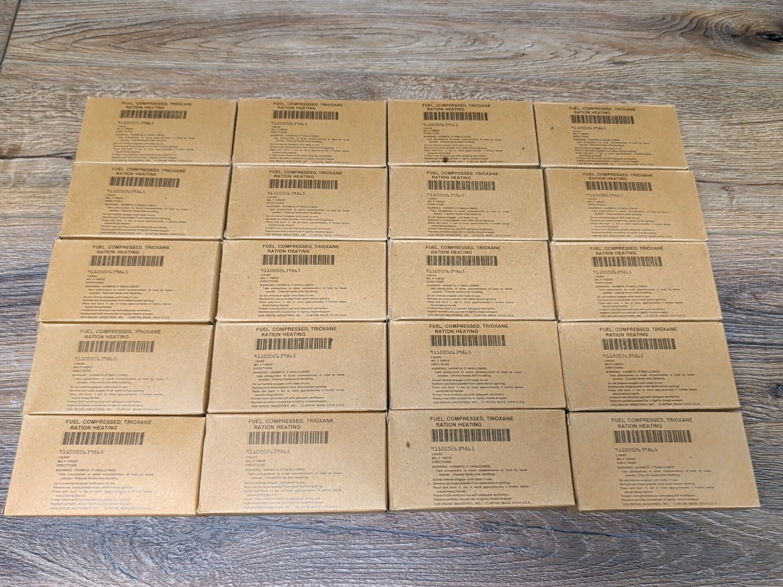 NEW Military Ration Heating Trioxane Fuel Bars 20 Boxes (60 Bars) MIL-F-10805D