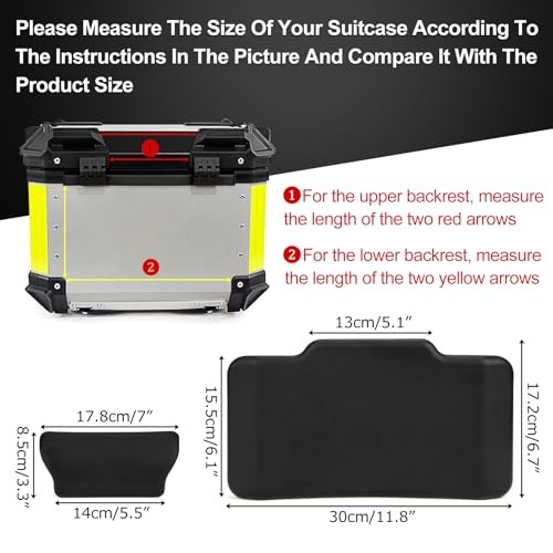 Motorcycle Top Case Passenger Backrest, Universal Motorcycle Back Cushion Top