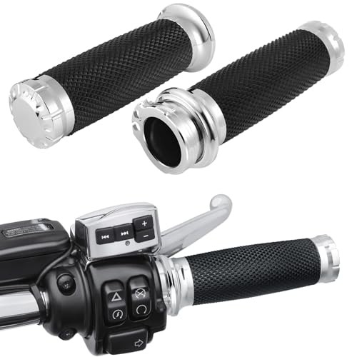 DREMIZER 1 Inch/25mm Motorcycle Handle Grips Handlebar Grips Cable Chrome