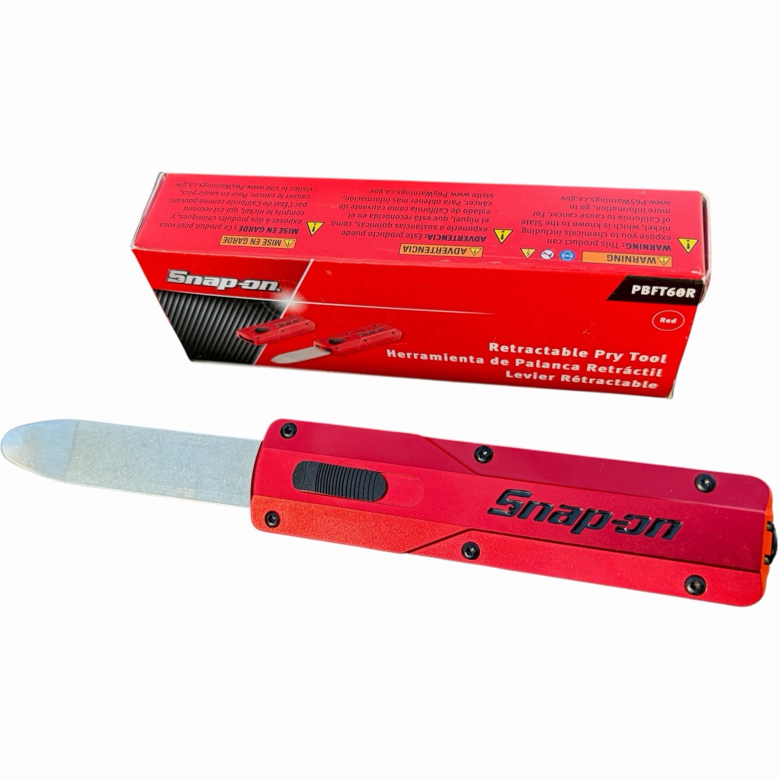 Snap on Tools Red Retractable Pry Bar Tool PBFT60R New