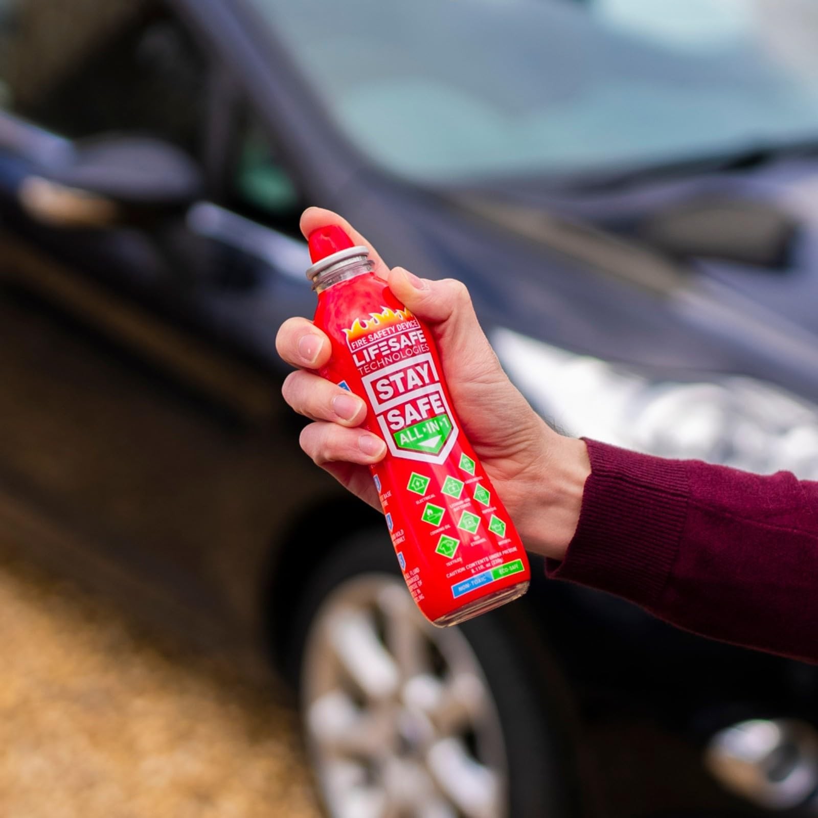 Multi-Purpose Fire Extinguisher for Lithium-Ion & Electrical Fires - Easy & Safe