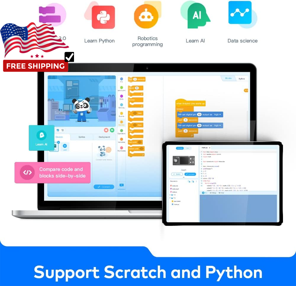 Cyberpi Coding Kit Learning Scratch Python Programming, Engineering Kit, STEM Ki