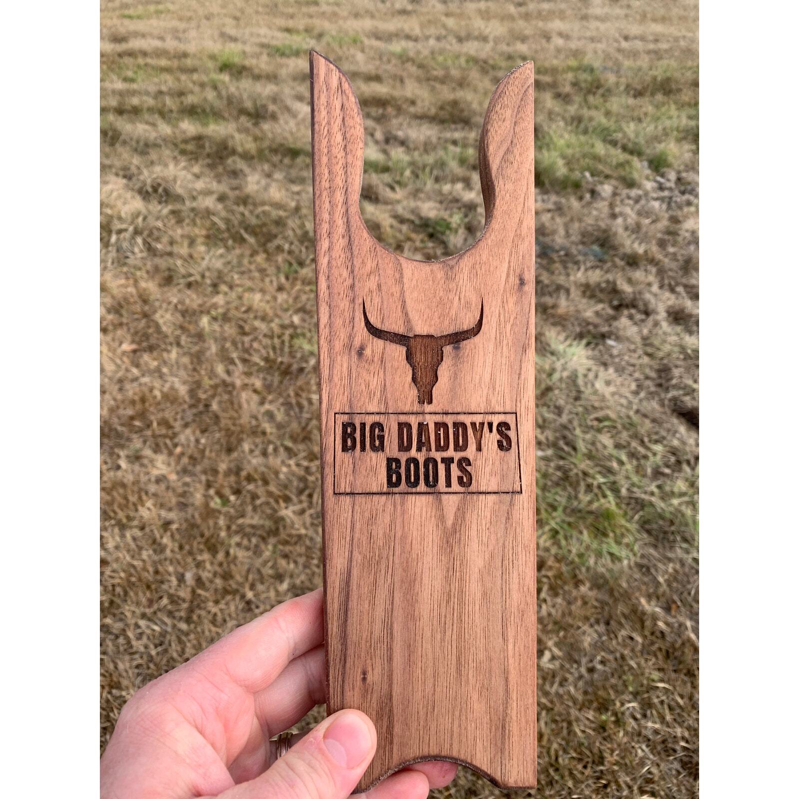 Personalized Rustic Walnut Boot Jack