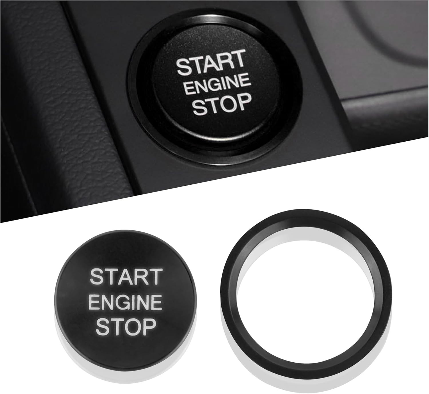 Car Push Start Button Cover Compatible with Audi,Cool Aluminum Engine Start