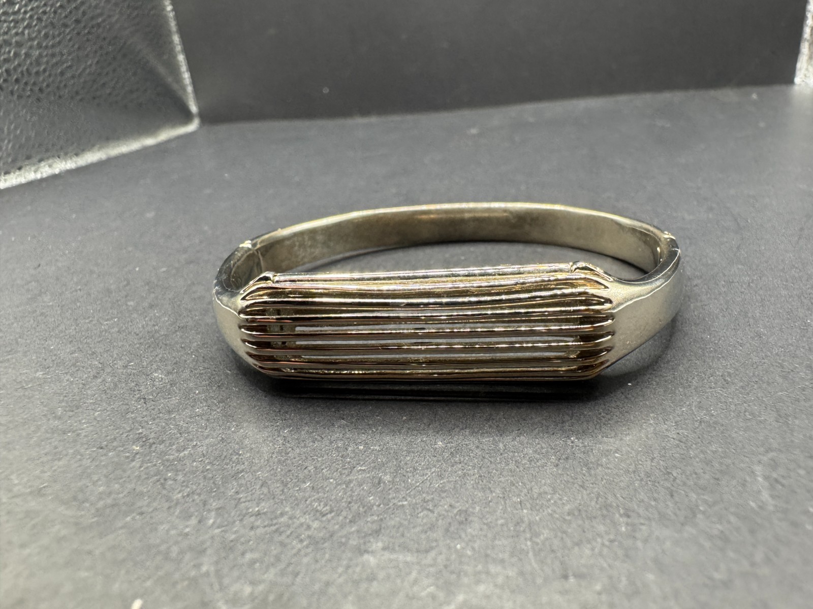 Fitbit Flex 2 Metal Hinged Bangle Bracelet Band Silver Tone Band Only 2.29"