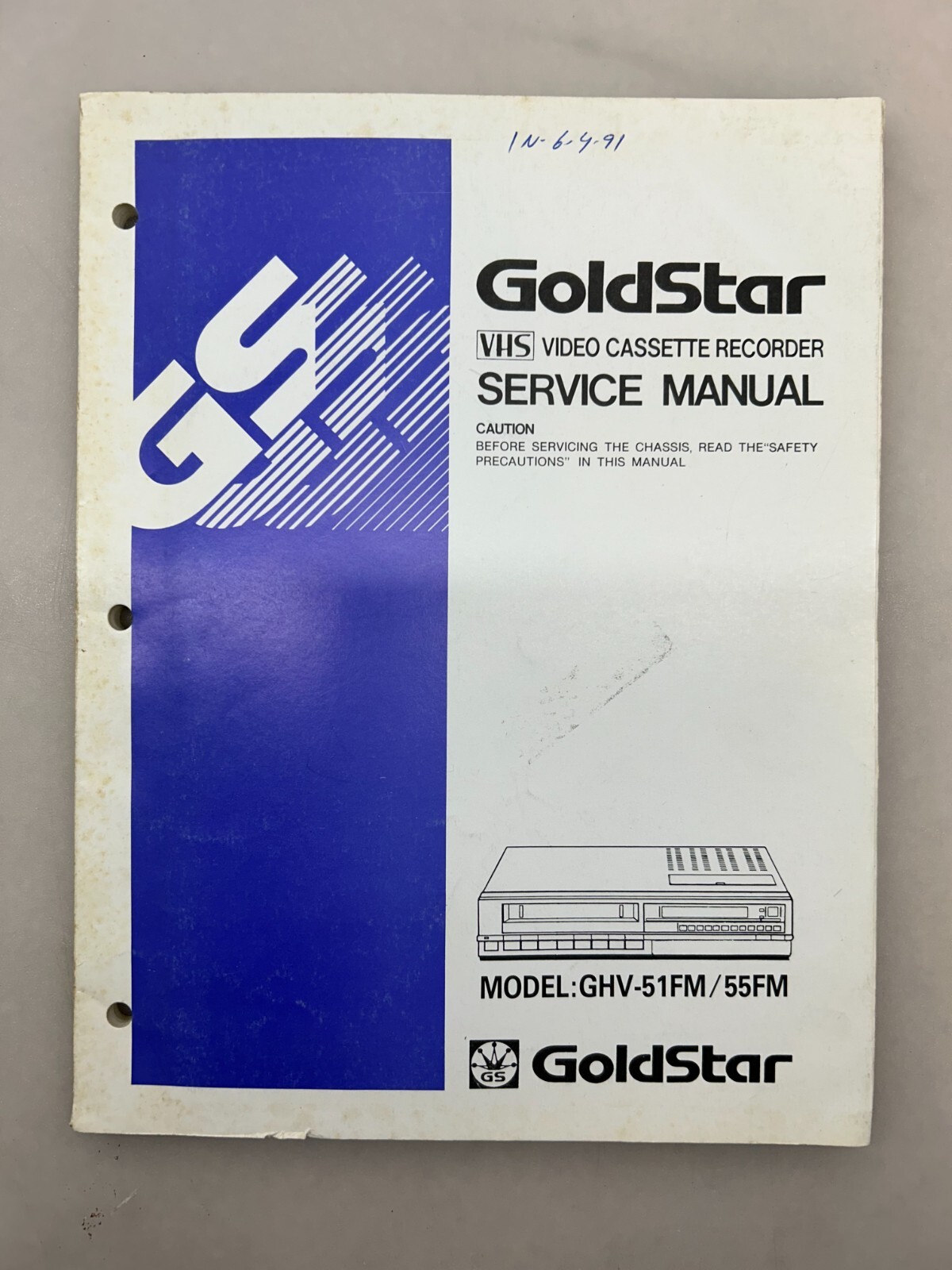 Goldstar GHV-51FM 55FM Original Service Manual Free Shipping