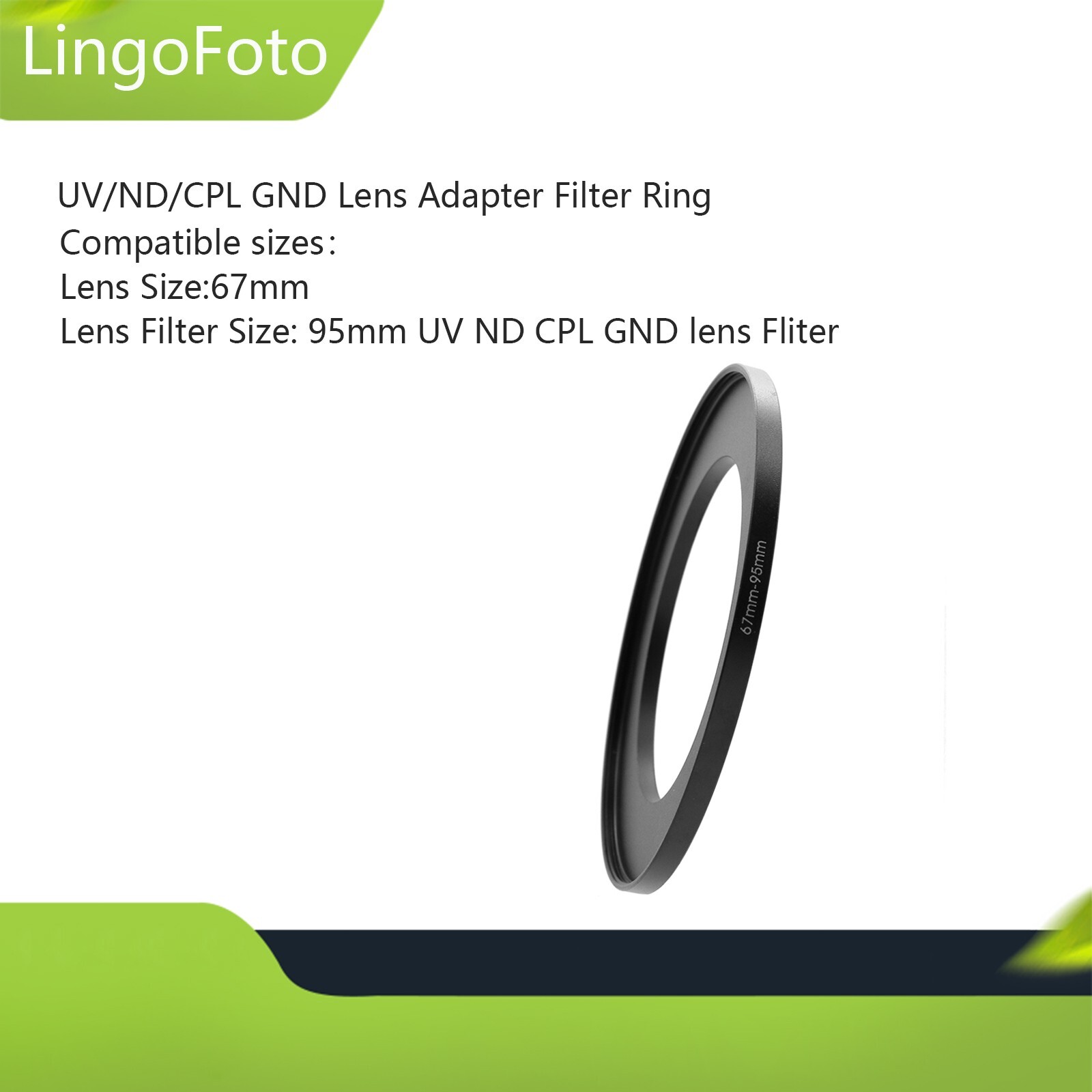 67-95mm Step Up Ring Lens Filter Ring UV/ND/CPL GND Lens Adapter Filter Ring
