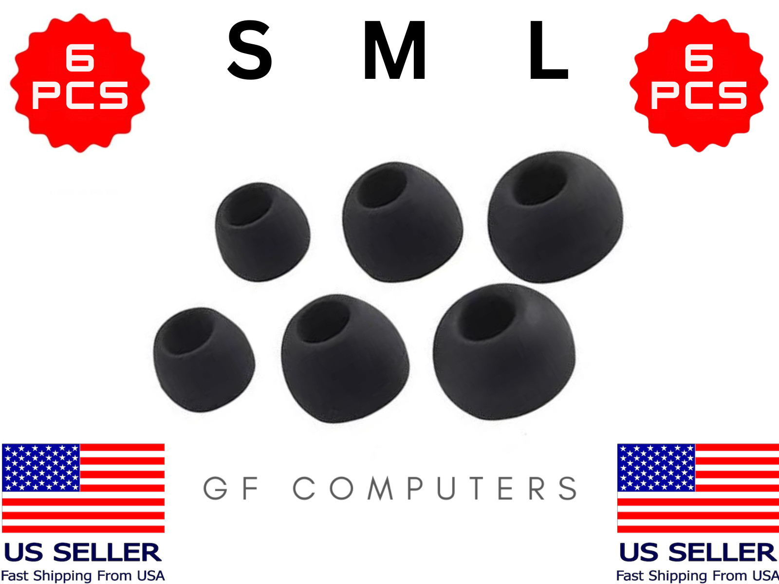 Replacement Silicone Ear Tips 6pcs SML Samsung Galaxy Buds2 Pro