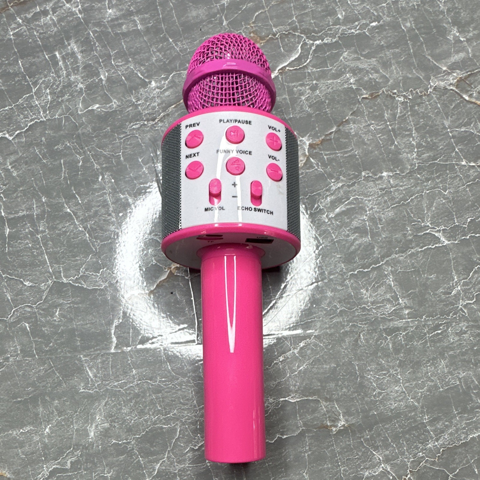SARINA SA-KRK2 Wireless Karaoke Mic w/ Built-In Speaker, Bluetooth USB, Pink