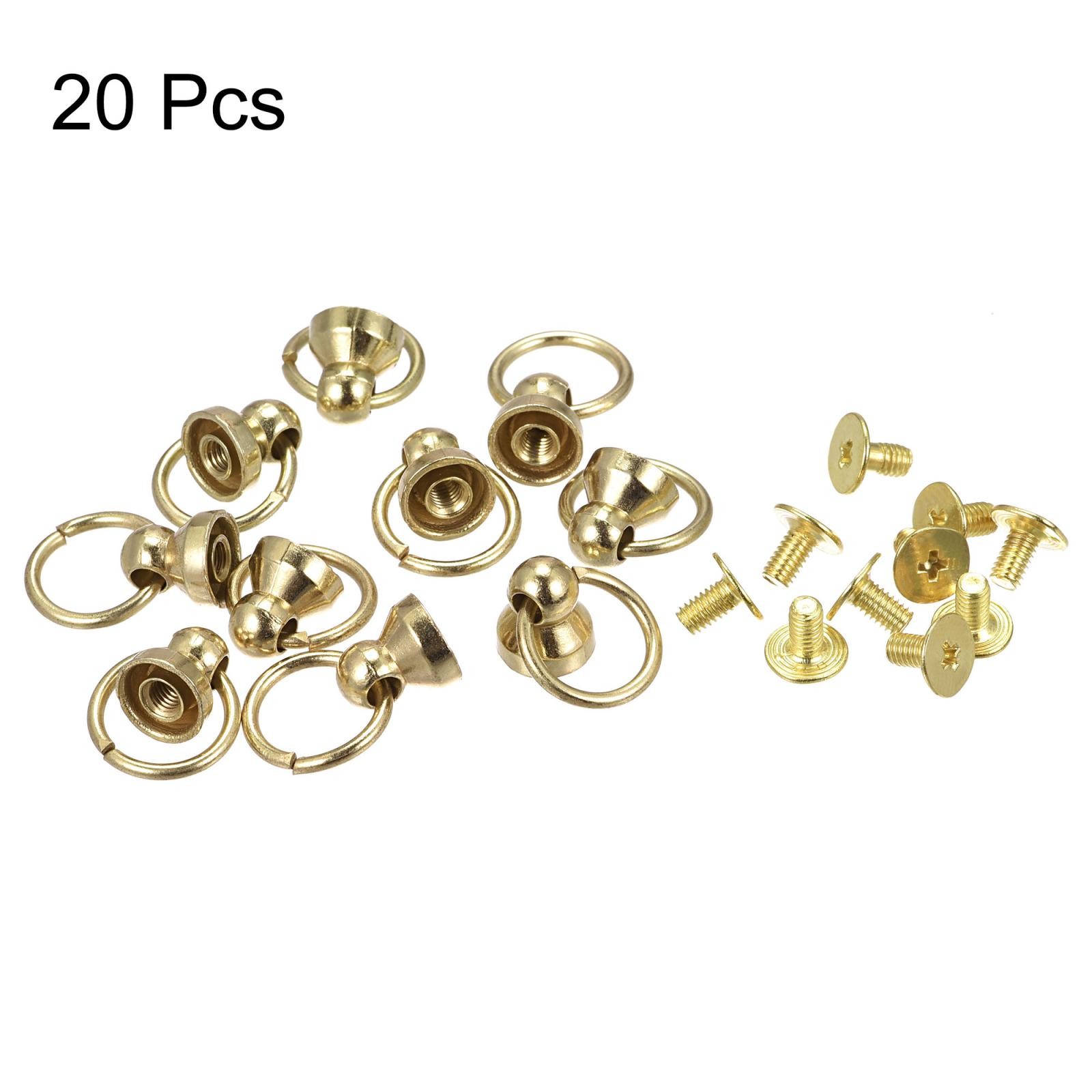 0.47" Toroidal Joint Button Pin Rivets Gold Screw 20 Pcs