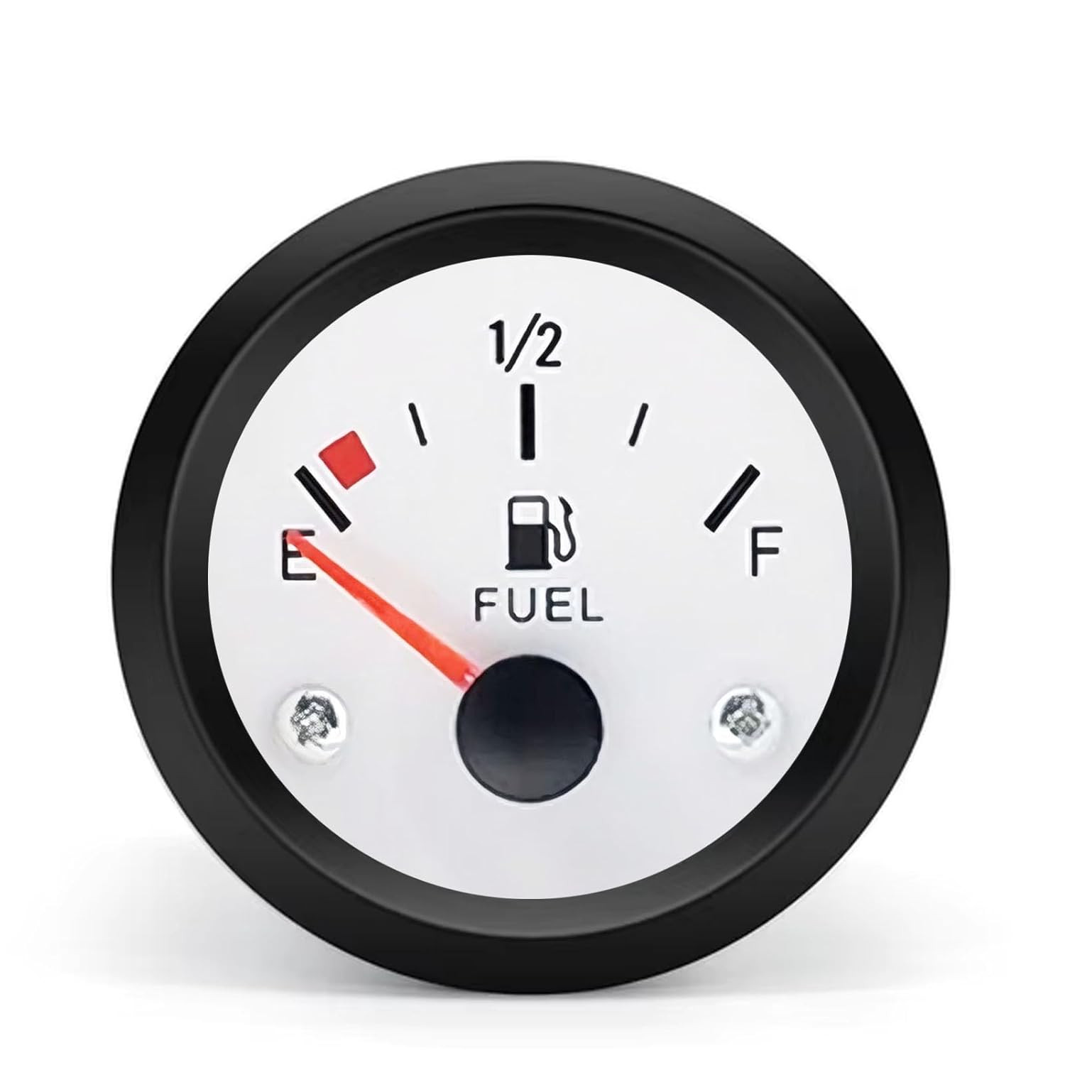 2" 52Mm Fuel Level Gauge, 12V Fuel Tank Meter White LED with E-1/2-F Pointer for