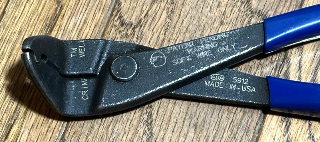 🇺🇸 OTC CrimpWell Tools 22-10 AWG 9” ANGLED Bent Wire Crimper Pliers Cutters