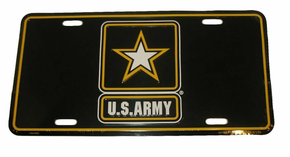 Black U.S. Army Star Strong 6"x12" Aluminum License Plate Tag USA Seller