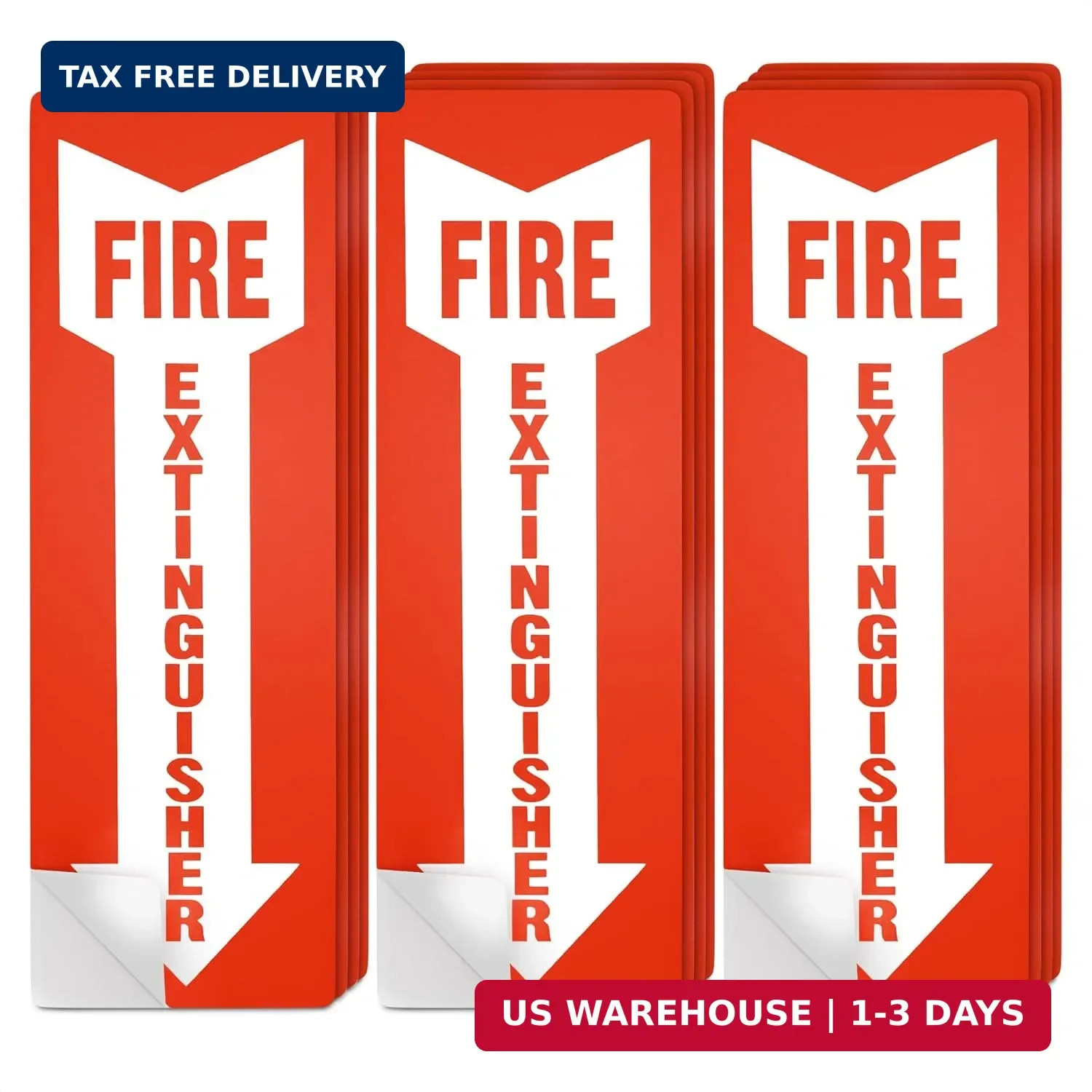12 Pack High Visibility Fire Extinguisher Signs - 4x11.8" Fire Extinguisher Stic