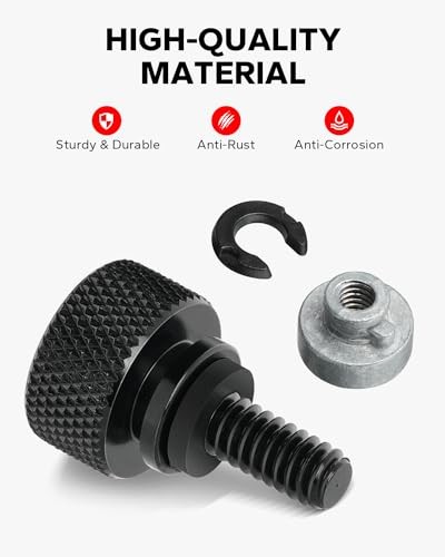 Seat Quick Stainless Steel Mount Bolt with Nut Kit Compatible for Harley Black