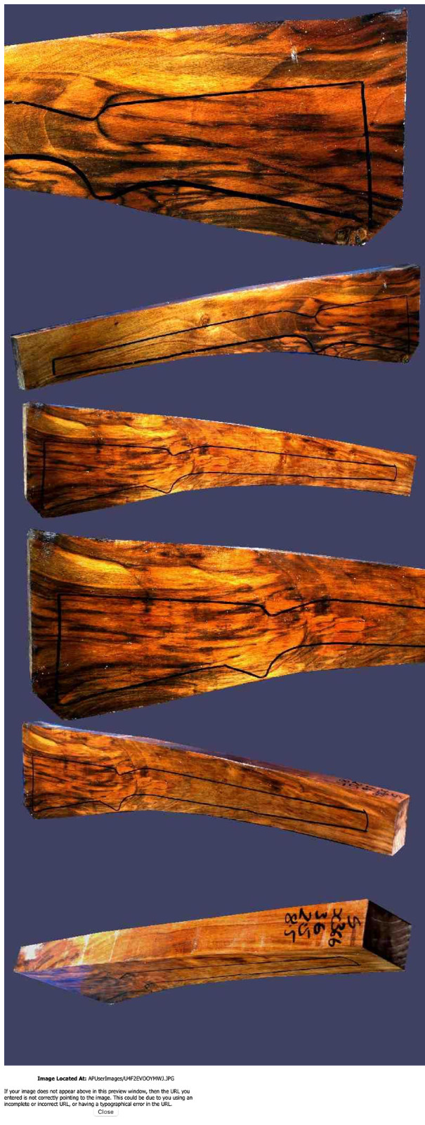 Turkish walnut rifle blank X246