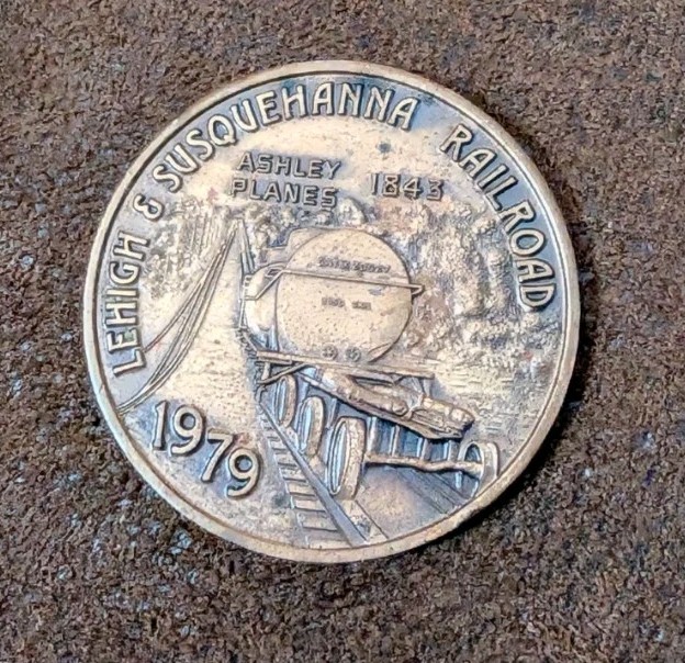 1979 Wyoming Valley Coin Club Lehigh & Susquehanna Railroad Bronze Token