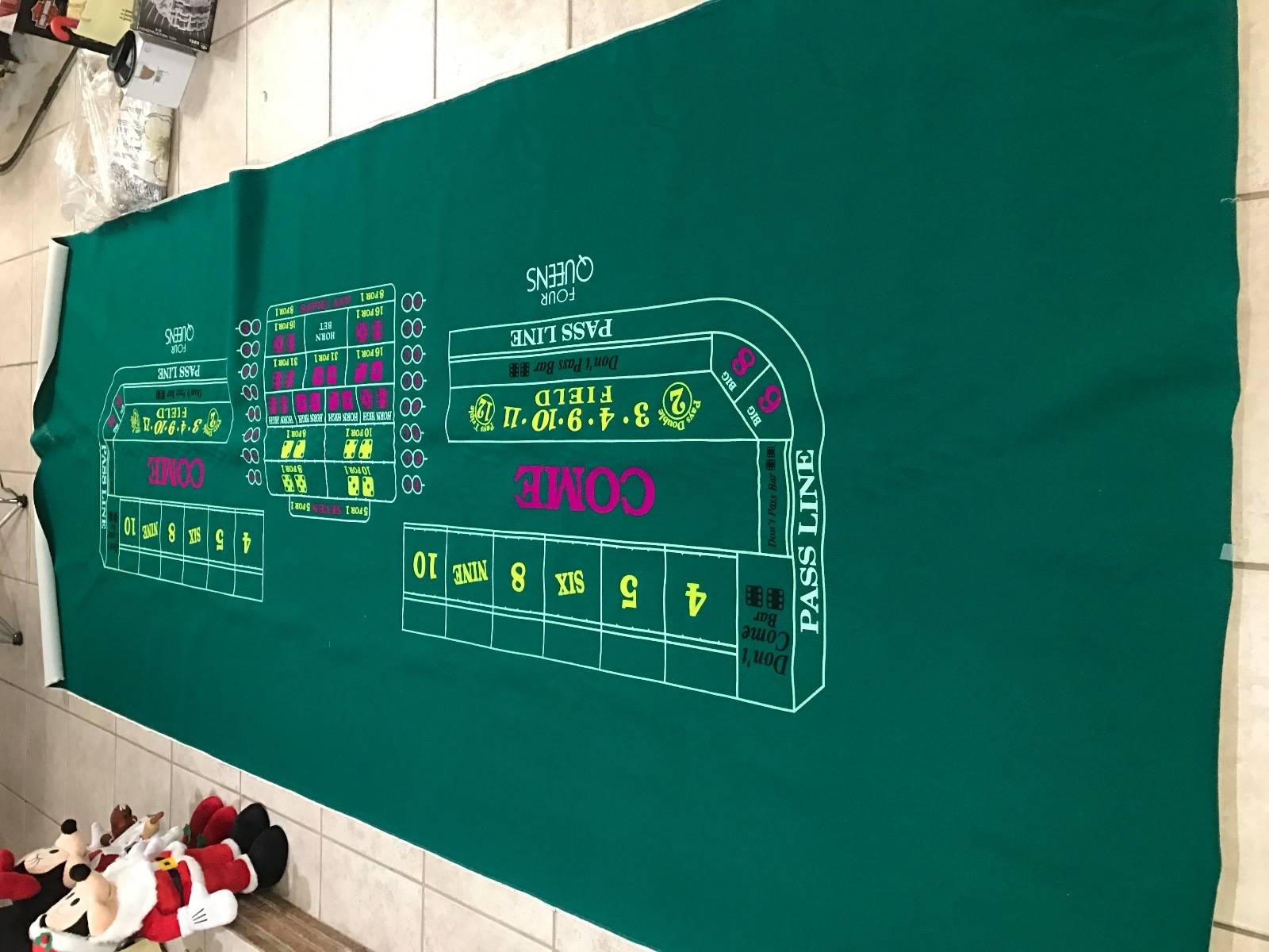4 Queens Casino, Las Vegas, NV - FULL SIZE Craps Table Layout