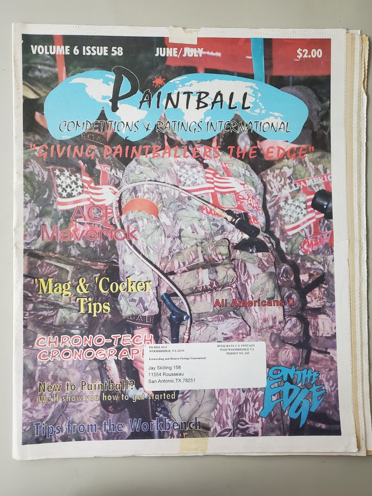 PCRI Paintball Magazine July 1997 Rare edition All Americans Cover