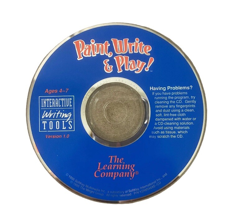 The Learning Company Paint Write and Play PC CD Rom Tested Disc Only