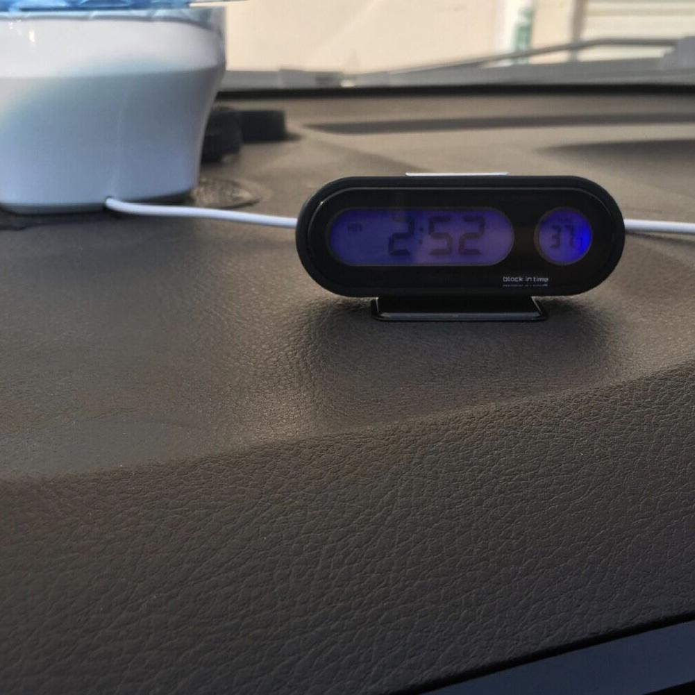 Car Electronic Clock Luminous Thermometer LED Digital Display Dashboard Clock