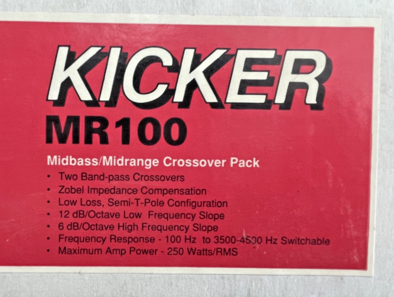 Old School Kicker MR-100 Passive Midrange Bandpass Crossover, Only 1, NOS #324