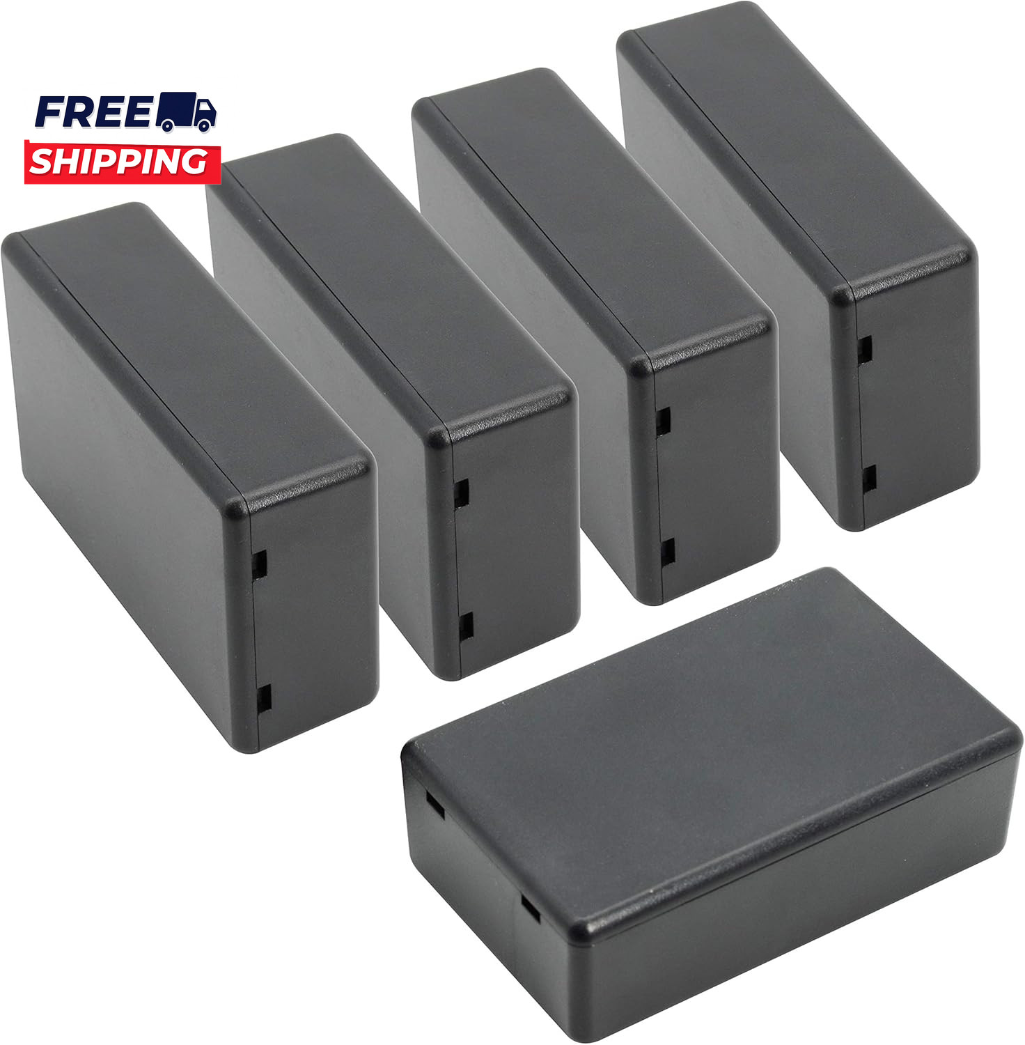 5 Pieces Plastic Project Boxes Junction Case for Electronic Project Black