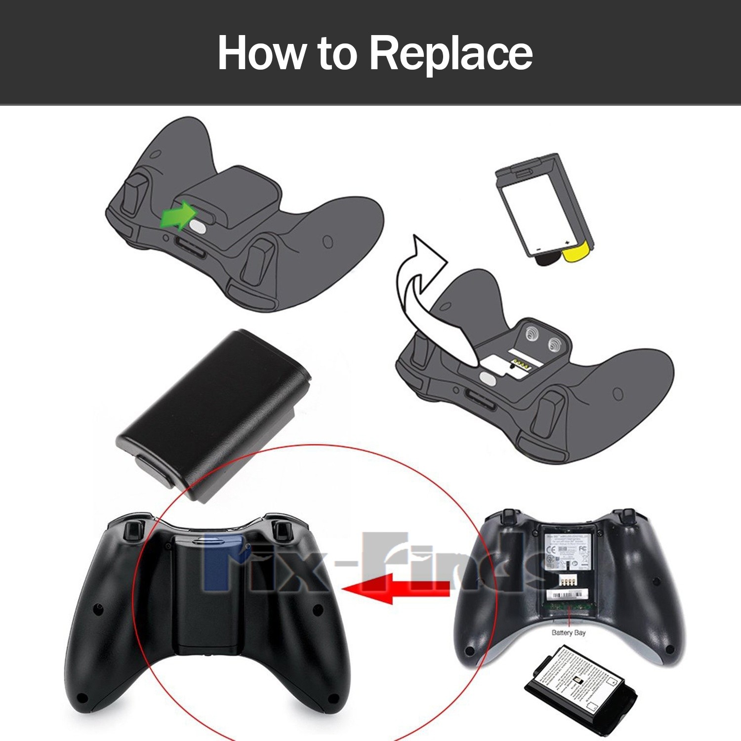 10pcs AA Battery Back Cover Case Shell Pack For Xbox 360 Wireless Controller US