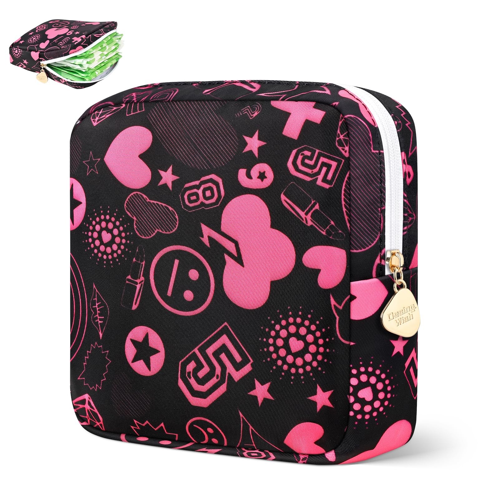 Period Bag for Girls Polyester Period Pouch Pad Bag First Period Kit for Teen...