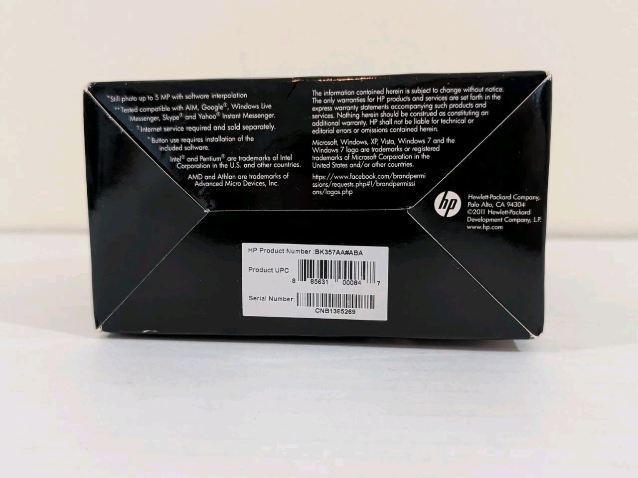 HP WebCam HD-3110 720p with TrueVision 30 FPS