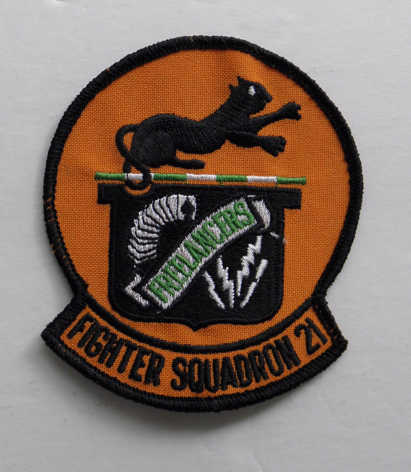 US NAVY FREELANCERS 21ST FIGHTER SQUADRON VF 21 EMBROIDERED PATCH 3.5 X 3 INCHES