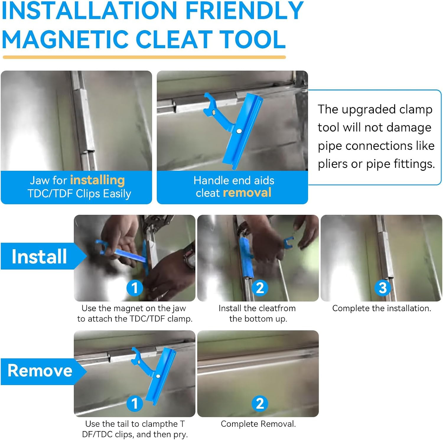 Magnetic PPC & PPF Clips/Cleat Tool for HVAC Ductwork - 4" Magnetic Tdc &Tdf Cli