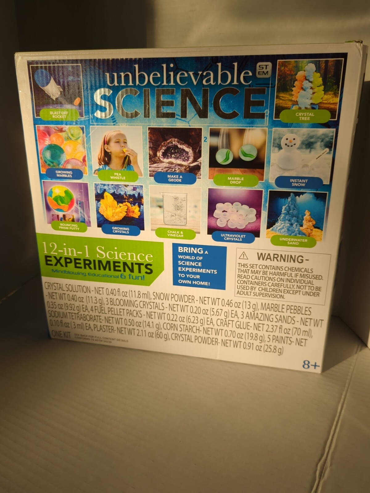 Unbelievable Science 12 In 1 Science Experiments STEM Approved Kit