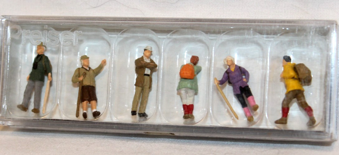 Preiser- Wanderers - (People Hiking) #10290 - HO / 1:87 Set of 6 Figures - New