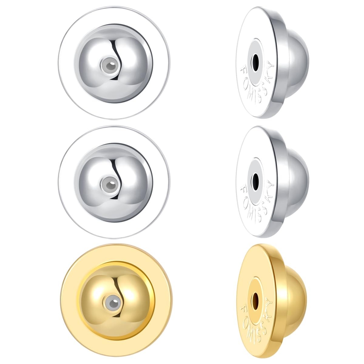 Flat Earring Backs for Studs, Earring Backs Replacements, Heavy Earring Suppo...