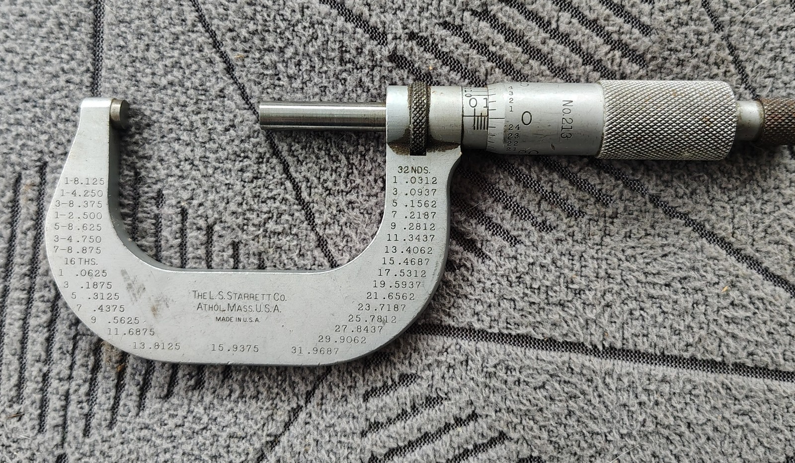 🗽VINTAGE STARRETT  1"-2"  MICROMETER , MACHINIST/ TOOLMAKER