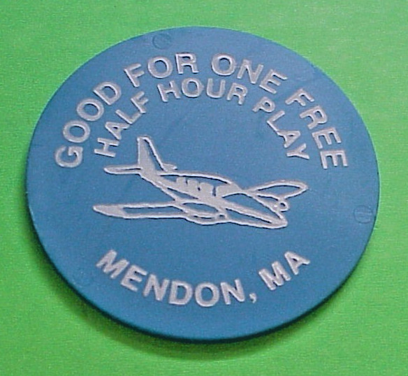 MENDON  MASSACHUSETTS GOOD FOR ONE HALF HOUR PLAY  REVERSE SAME  TRADE TOKEN