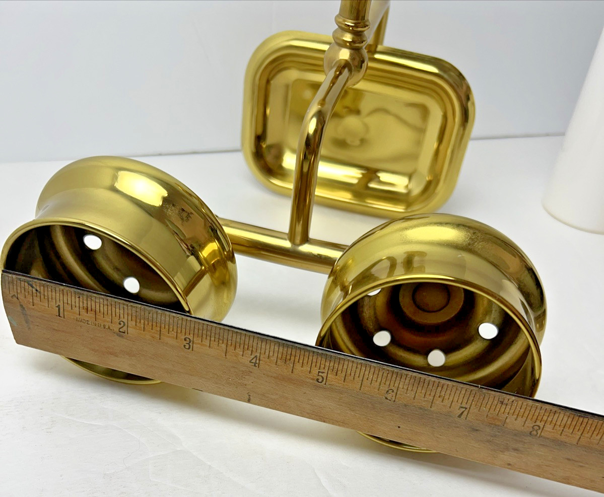 Brass & Ceramic his & hers Cups & Soap Dish Bathroom Fixture Wall Mounted