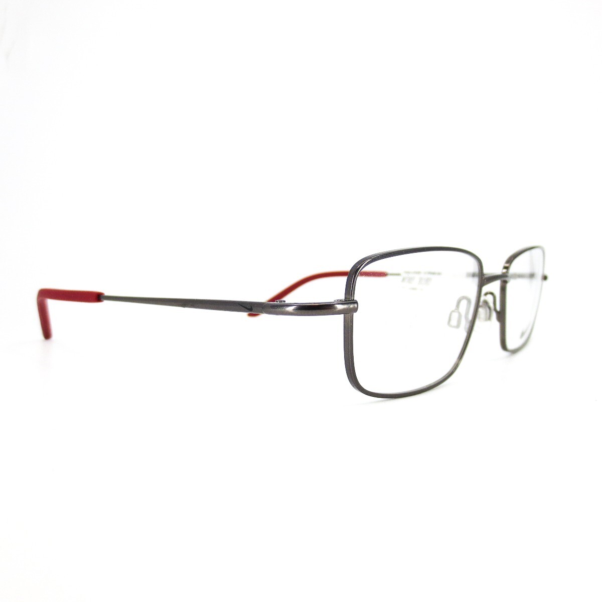 Nike Eyeglasses Frames 8183 060 Gunmetal Grey Red Rectangular Full Rim 52-18-140