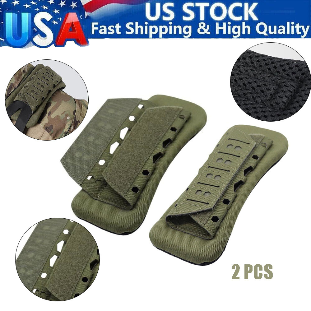 2X Green Tactical Shoulder Strap Pad Mesh Soft Vest Shoulder Backpack Strap Pads