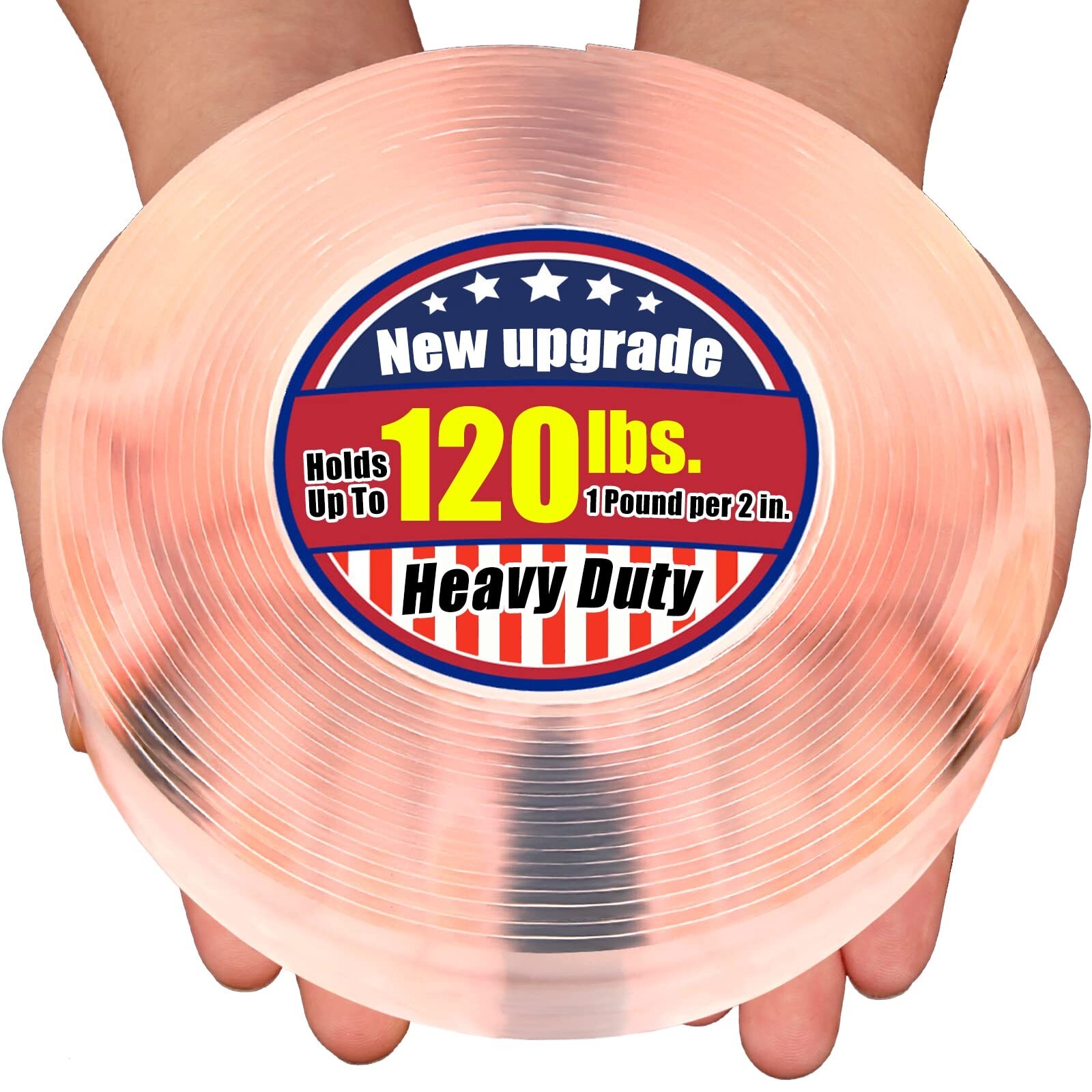Extra Large 1.2" x 240" Super Heavy Duty Double Sided Mounting Tape, Clear & ...
