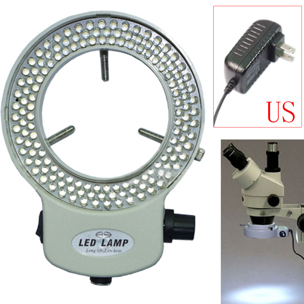 144LED Adjustable Ring Light Illuminator for Stereo Microscope Part US Plug