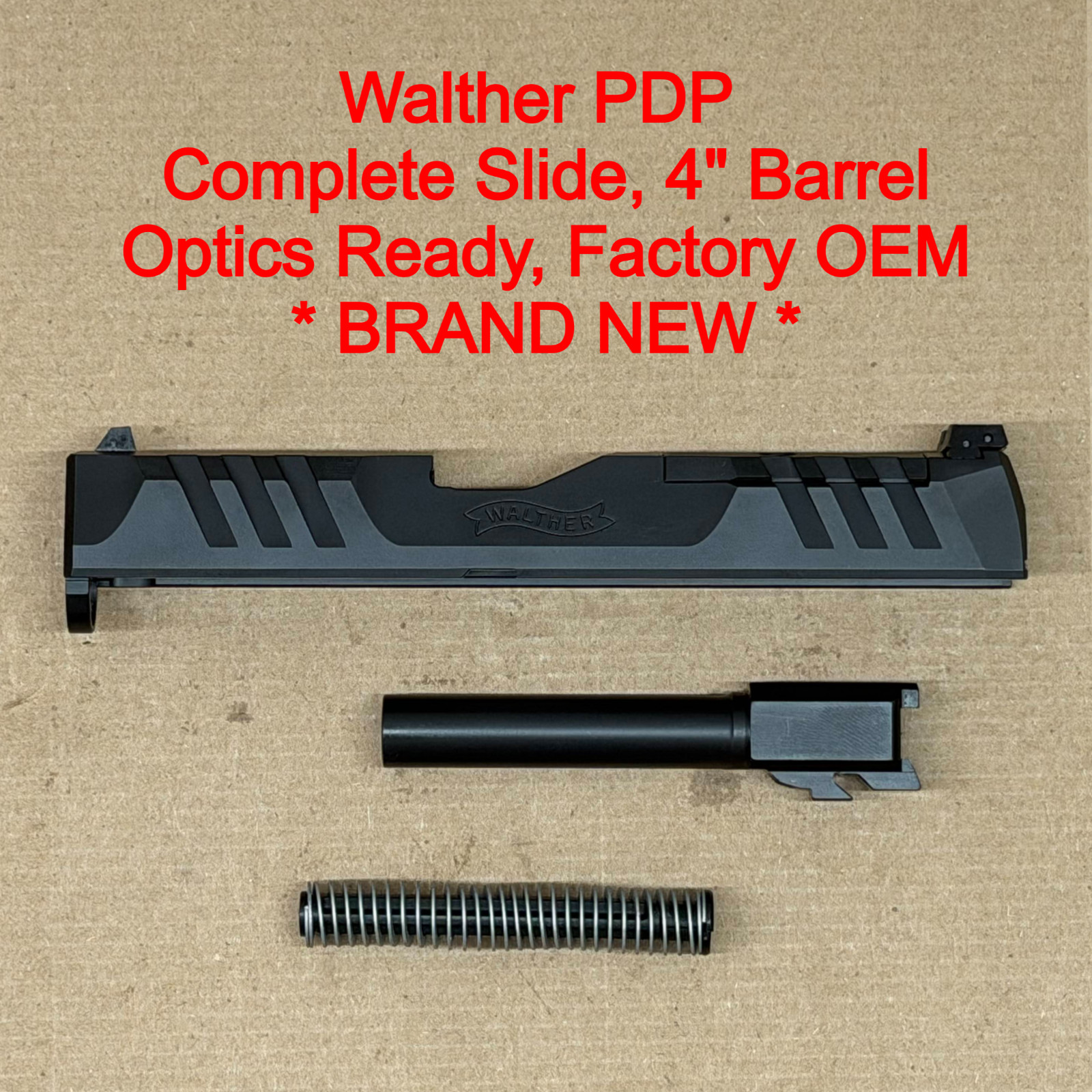 NEW Walther PDP Compact 9mm 4" Optics Ready OEM Slide Assembly Black