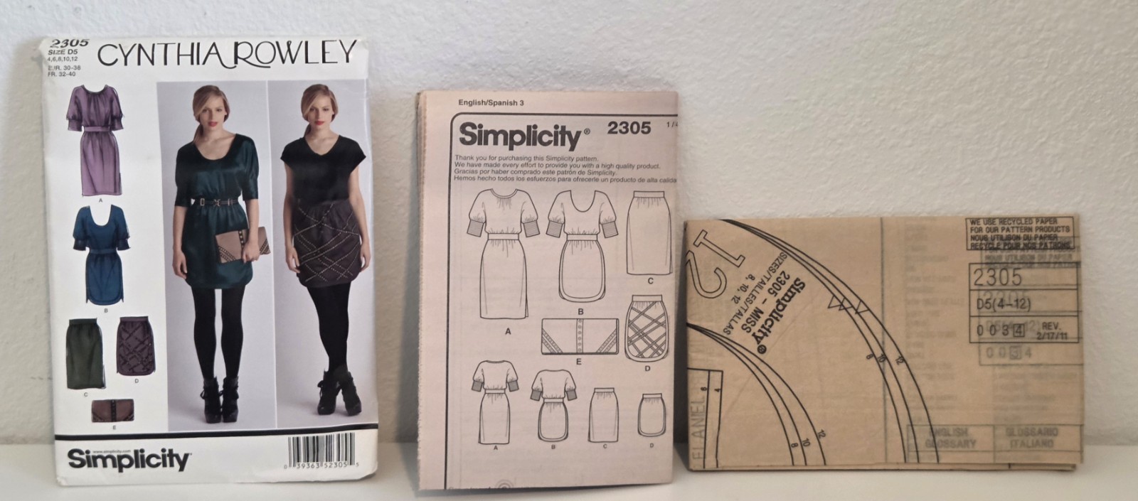 Simplicity Sew Patterns 2305 Misses Dresses/Skirts 2 Lengths & Purse Size 4-12