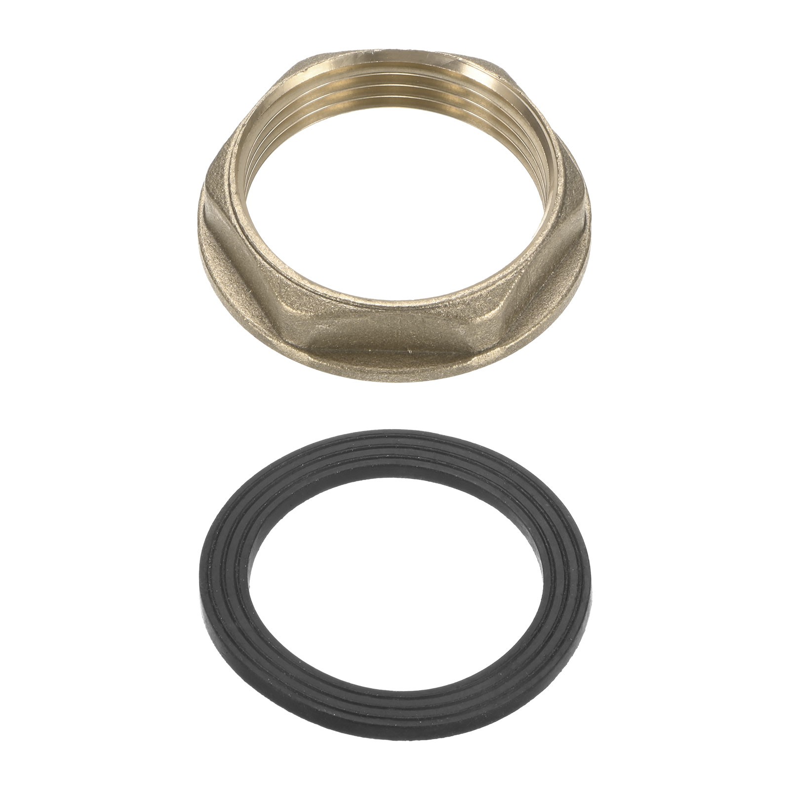 Brass G 1-1/4" Pipe Fitting Flange Hex Locknuts with Washer